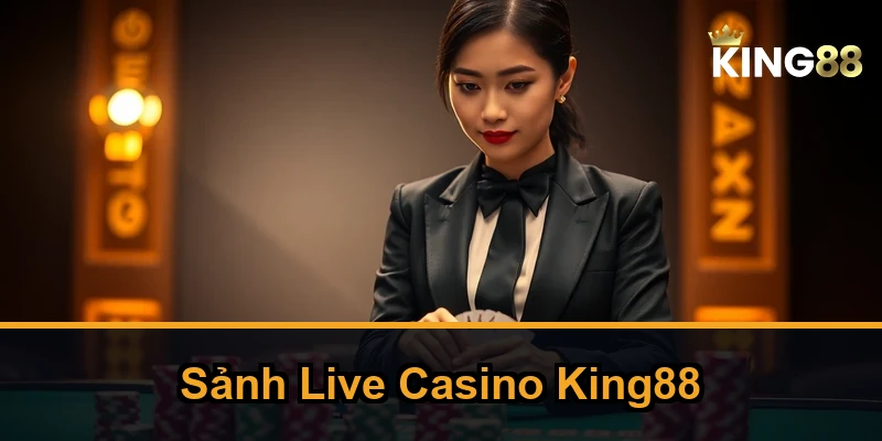 Giao diện live casino Nhà cái với các sảnh baccarat, roulette và dealer thật