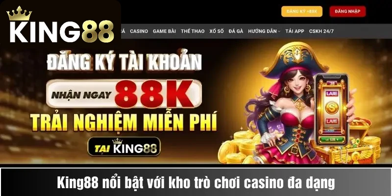 Top 10 Nhà Cái Hàng Đầu 1 King88 nổi bật với kho trò chơi casino đa dạng